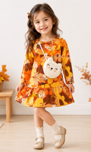 Vestido florido com bolsa