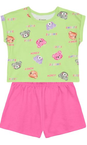 Conjunto Ursinho e rosa